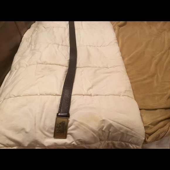 Coach Wide Leather Belt Brass Buckle Large Sz 4x46 - Picture 6 of 7